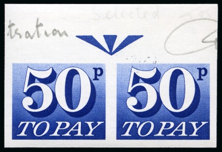 Stamp of Great Britain » Postage Dues 1970 Postage Dues 50p imperforate imprimatur pair, mint n.h.