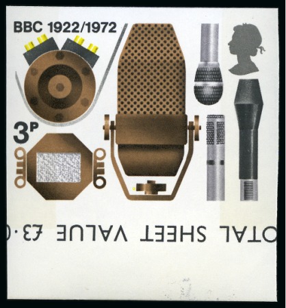 Stamp of Great Britain » Queen Elizabeth II 1972 Broadcasting Anniversaries mint nh imperforate imprimatur set of four