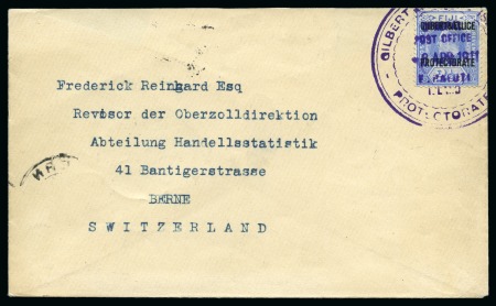 1911 (Apr 8) Envelope from FUNAFUTI ISLAND (Kiribati)