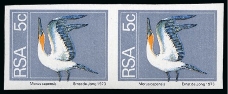 1974 Definitives Birds 5c mint nh imperforate pair,