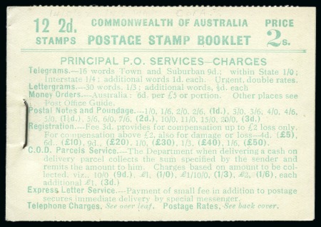 Stamp of Australia » Commonwealth of Australia 1930-33 2s Booklet containing 12x2d, complete