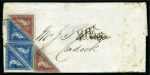 1855 Registered entire to Cradock, franked 1853 1d