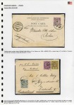 1904-05, Cover and a card with stamps showing "S.K / C." perfins