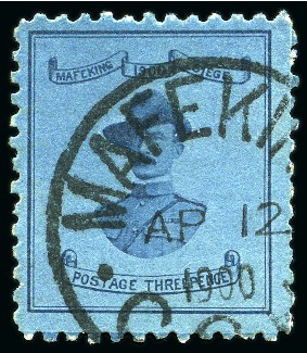 1900 Baden Powell 3d pale blue on blue with Mafeking cds
