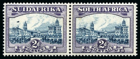 1930-44 2d Blue & Violet with "airship flaw" variety in mint hr pair
