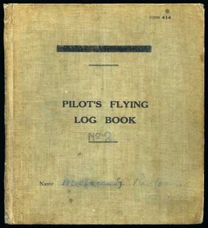 1944 Irish Air Corp: "Pilot's Flying Log Book No.2"