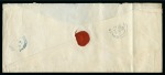 1850 (Jan) Envelope with two 1841 1d red brown tied by crisp "685" numerals of Wilton (Wiltshire) in green with matching green Wilton UDC below