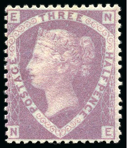 Stamp of Great Britain » 1854-70 Perforated Line Engraved 1860 1 1/2d Rosy Mauve pl.1 NE mint, prepared but unissued