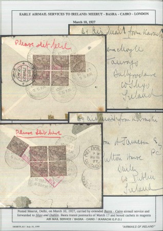 Stamp of Ireland » Airmails 1927-31, Airmail services from India to Ireland (15 covers)