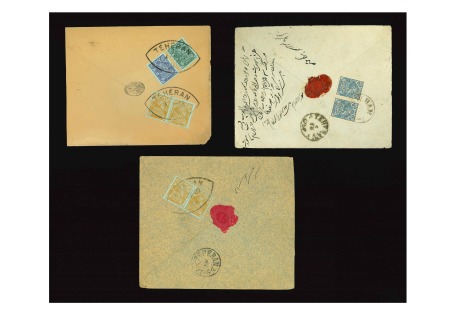 Stamp of Persia » 1896-1907 Muzaffer ed-Din Shah (SG 113-297) 1902-09, Group of three covers