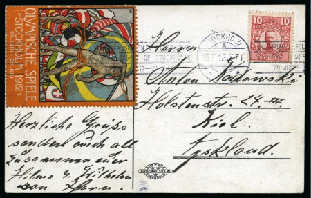 Stamp of Olympics » 1912 Stockholm » Roller Machine Cancels 1912 Stockholm group of 7 covers/cards with the Olympic Games roller cancel, with six of them sent on the days of the FOOTBALL matches