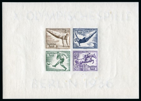 1936 Berlin Olympics IMPERFORATE mini sheet (Mi. Block 5) mint nh