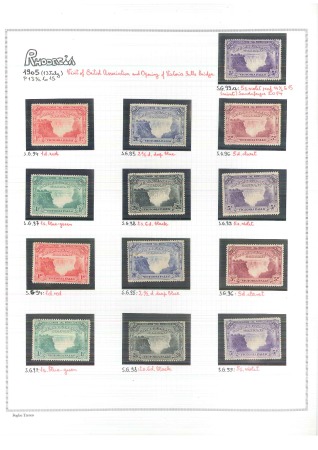 1909-12 Rhodesia ovpt 1/2d to £2 mixed accumulation
