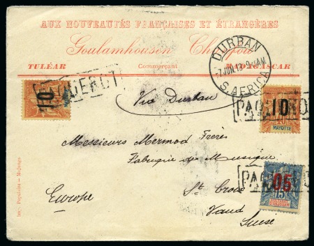 Stamp of Colonies françaises » Madagascar (Poste française) 1913 Rare affranchissement mixte 10 sur 40c Groupe