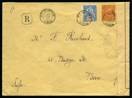 Stamp of Colonies françaises » Nouvelle-Calédonie 1915 Rare lettre recommandé et censuré pour la Suisse