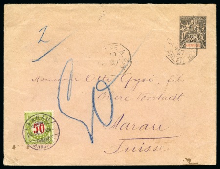 1895-1916, Lot de 9 lettres pour la Suisse avec Type