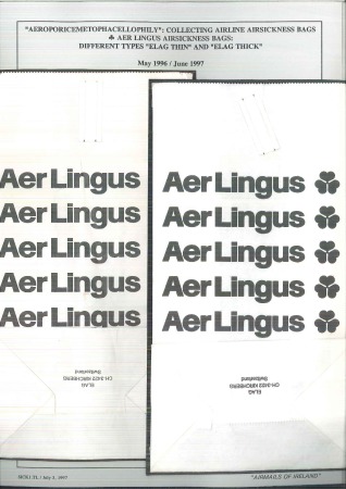 Stamp of Ireland » Airmails 1970-1997 Aer Lingus Airsickness bags: Collection of