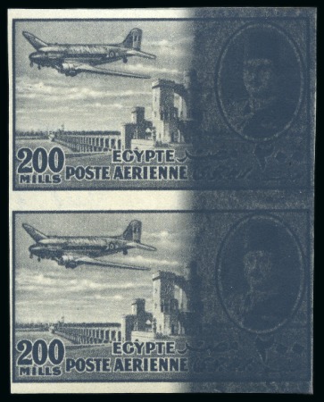 Stamp of Egypt » Airmails 1947 2m to 200m part set of nine showing vertical mint