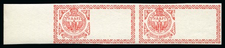 Stamp of Egypt » Egypt British Military Post 1932 1pi marginal imperforate proof pair showing frame