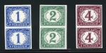 1889-1915 Postage Dues in imperforate vertical pairs