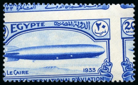 Stamp of Egypt » Commemoratives 1914-1953 1933 Aviation Congress set of five, mint nh Royal misperfs, plus Royal cancelled back set of singles, etc.