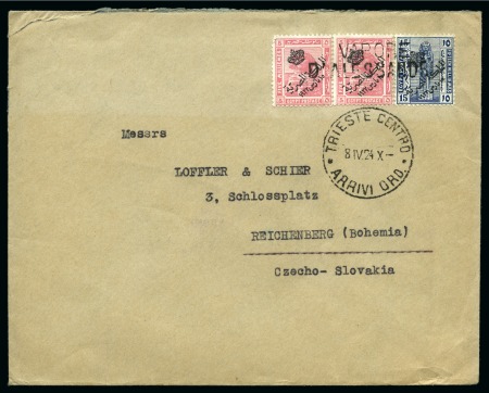 Stamp of Egypt » 1914-1922 Pictorials 1922 Crown Overprints: Envelope sent from Alexandria to Bohemia