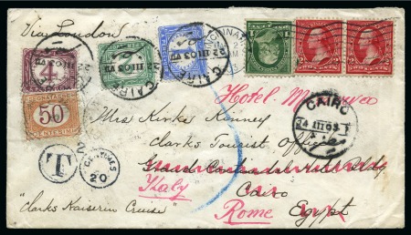 1903 Egypt Postage Due Stamps: A redirected envelope