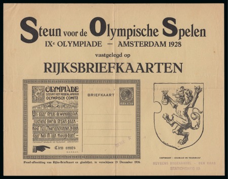 1928 Huygens postal stationery card publicity poster