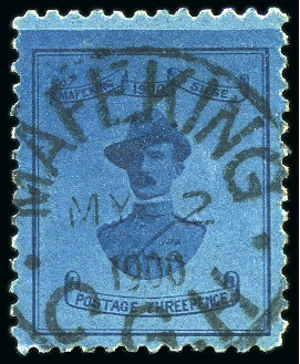 1900 Baden Powell 3d deep blue on blue and pale blue on blue, both used
