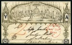 1840 Victoria & Albert illustrated envelope printed in gold ink, sent from Edinburgh to Lockerbie, prepaid in cash