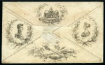 1840 Victoria & Albert illustrated envelope printed in gold ink, sent from Edinburgh to Lockerbie, prepaid in cash