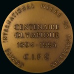 Stamp of Olympics » Pierre de Coubertin and the IOC 1994 Centenary: Medal, 70mm diameter, 7mm thick, bronze, depicting Pierre de Coubertin with Olympic Rings