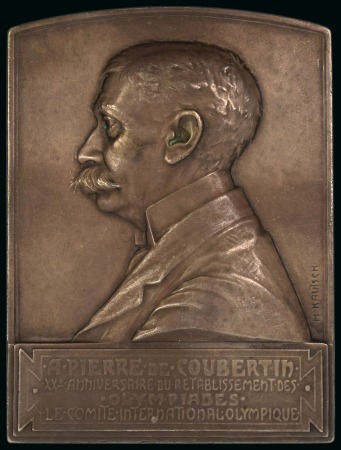 1914 IOC Recognition Plaque for Pierre de Coubertin on the 20th Anniversary of the Restoration of the Olympic Games