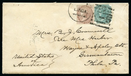 Linga: 1879 India Postal Agencies Persia an envelope