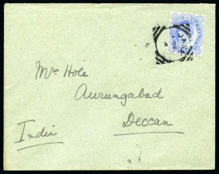 Stamp of Persia » Indian Postal Agencies in Persia Jask: 1911 Envelope franked with King Edward VII 2a6p