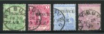 1899 1/2d on 1/2d, 1d on 1d and 2d on 6d used