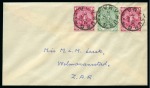 1899 (Oct 21) Envelope SENT ON THE FIRST DAY OF BOER OCCUPATION, franked with COGH 1893-1902 1/2d and two 1d tied by Vryburg cds