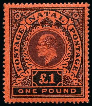 Stamp of South Africa » Natal 1902-09, Small group incl. 1902 SPECIMEN 10s, £5 and £10, and normal 1908-09 £1 purple & black