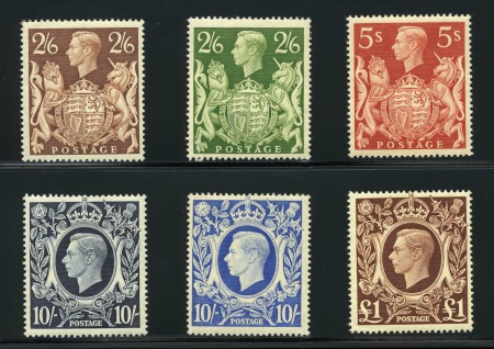 Stamp of Great Britain » King George VI 1939-48 Arms mint hinged set of six incl. 10s dark blue