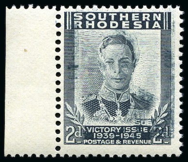Stamp of Southern Rhodesia 1947 Victory 2d DOUBLY PRINTED mint nh left marginal