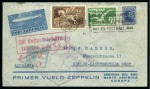1930 WORLD CUP: 1930 (May 21) First Zeppelin Pan-America-Europe with football slogan cancel