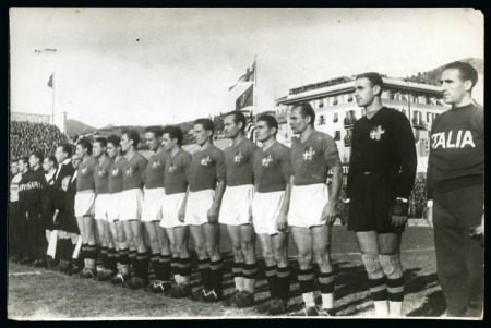 Stamp of Topics » Sport and Games » Football 1940 Original press agency photo of the Italian nationa lteam which played against Hungary in Genoa on December 1