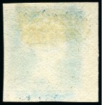 Stamp of Great Britain » Line Engraved Essays, Plate Proofs, Colour Trials and Reprints 1841 2d Blue trial in lower left corner marginal example from the trial sheet of twelve with blank corner letters