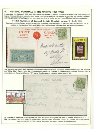 Stamp of Olympics » 1908 London DURING THE GAMES: Collection of 9 cards with "Franco-British