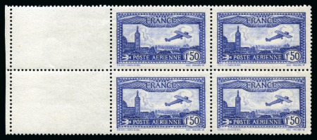 1930, Avion survolant le port de Marseille 1F50 nuance outremer vif
