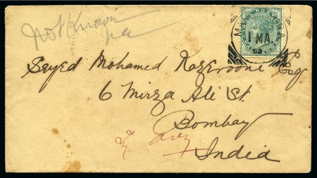 Mohammerah: 1902 India Postal Agencies Persia: An envelope