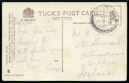 Military: 1918 India Postal Agencies Persia: A stampless