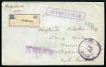 BUSHIRE: 1916 Registered cover from the Imperial Bank