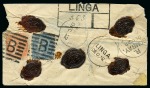 Linga: 1878 Envelope sent registered from Linga with