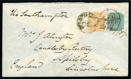 Stamp of Persia » Indian Postal Agencies in Persia Jask: 1872 Envelope from Jask franked with India QV